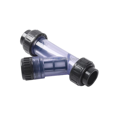 Βιομηχανία 1 ιντσών Διαφανής PVC Y-Strainer με πρίζα / σύνδεση νήματος και λαβή