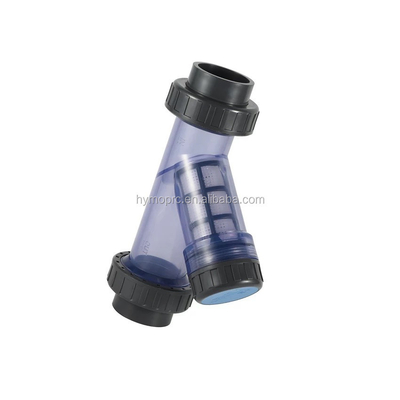 Διαφανής 1 ιντσών PVC Y-Strainer που κατασκευάζεται από σύμφωνα με τα πρότυπα ASTM/DIN/ASNZ/JIS