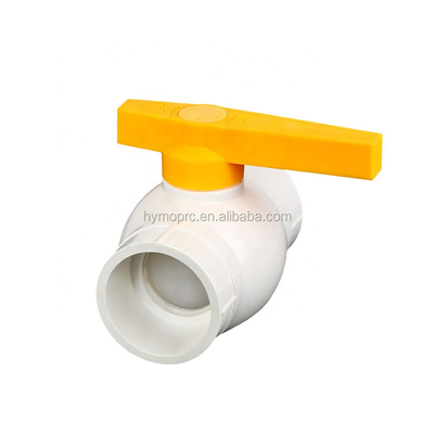 Υπηρεσία επεξεργασίας χύτευσης ASTM/DIN Standard 1/2 Inch PVC βαλβίδα μπάλας με κίτρινο λαβή
