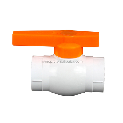 Υπηρεσία επεξεργασίας χύτευσης ASTM/DIN Standard 1/2 Inch PVC βαλβίδα μπάλας με κίτρινο λαβή