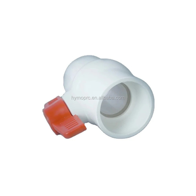 ASTM DIN Standard Λευκή βαλβίδα μπάλας PVC σε όλα τα μεγέθη με μέγεθος 1,5 ιντσών και κόκκινο λαβή