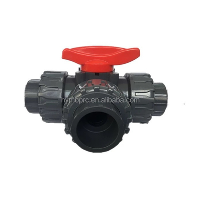 1 ίντσες 3 Way PVC True Union Ball Valve με λαβή ABS από την κατασκευή