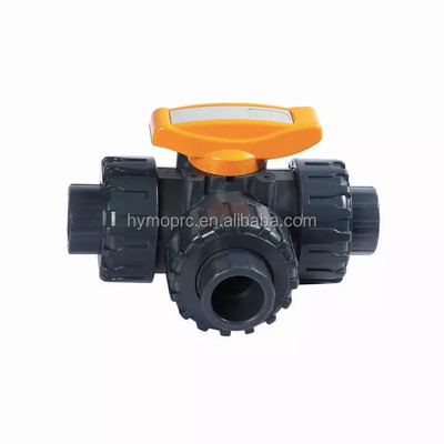 1 ίντσες 3 Way PVC True Union Ball Valve με λαβή ABS από την κατασκευή