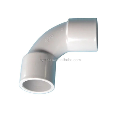 20mm 25mm Ηλεκτρικός αγωγός PVC L Fittings Bend σε λευκό χρώμα με τυποποιημένο πάχος
