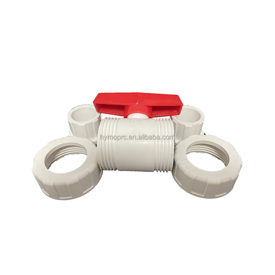1/2&quot;-8&quot; PVC True Union Ball Valve Long Handle Λευκό χρώμα για σύνδεση πρίζας/νήματος
