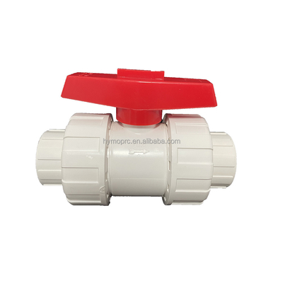 1/2&quot;-8&quot; PVC True Union Ball Valve Long Handle Λευκό χρώμα για σύνδεση πρίζας/νήματος
