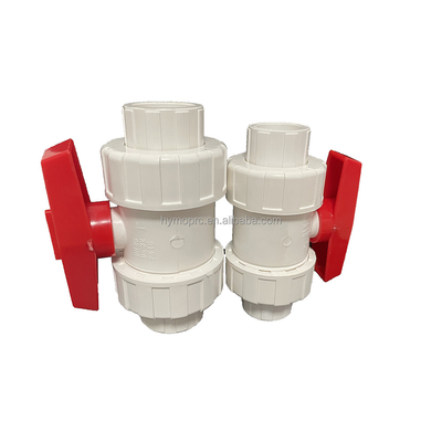 OEM PVC βαλβίδα προσαρμογή 1/2 &quot;-4&quot; λευκό χρώμα PVC True Union Ball βαλβίδα 3 για πισίνα