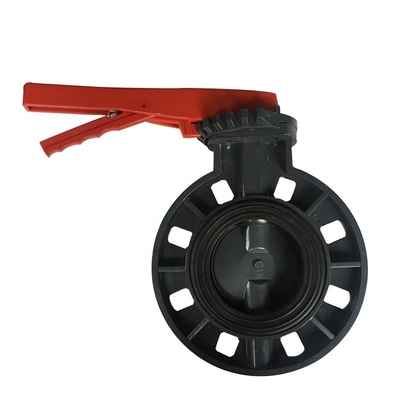 OEM UPVC βαλβίδα πεταλούδας DN 150 διπλής φλεγκής υδραυλική ισχύς για γενικές εφαρμογές