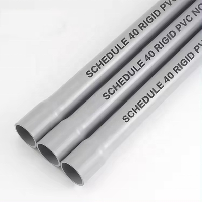 Μέγεθος 10ft Προγραμματισμός 40 Standard Grey PVC Διοχέτευση σωλήνα σύρματος Ηλεκτρικό καμπανάκι Τέλος 1&quot; PVC