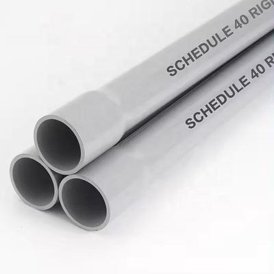 Μέγεθος 10ft Προγραμματισμός 40 Standard Grey PVC Διοχέτευση σωλήνα σύρματος Ηλεκτρικό καμπανάκι Τέλος 1&quot; PVC